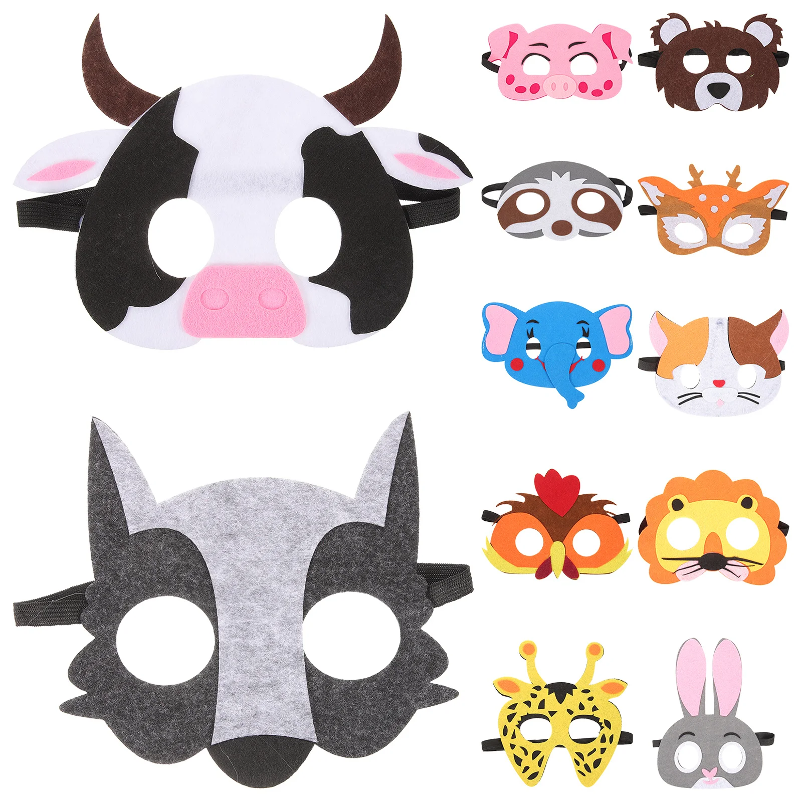 12Pcs Lovely Felt Animal Masks for Kids Halloween Cosplay Party Costumes Lifelike Design Cosplay Animal Masks Party Mask
12Pcs Lovely Felt Animal Masks for Kids Halloween Cosplay Party Costumes Lifelike Design Cosplay Animal Masks Party Mask