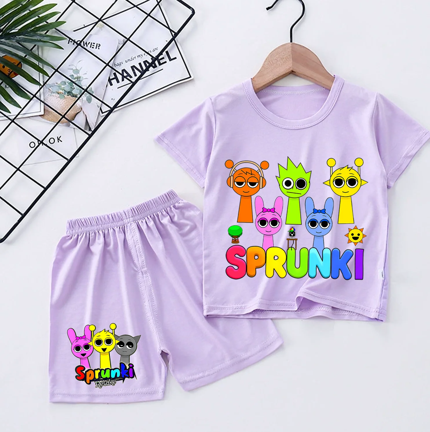 Sprunki Pajamas Set Girl Boy Modal Sleepwear Kids Top Shorts 2pcs Nightgown Cute Cartoon Toddler Skin-friendly Home Clothes Gift
Sprunki Pajamas Set Girl Boy Modal Sleepwear Kids Top Shorts 2pcs Nightgown Cute Cartoon Toddler Skin-friendly Home Clothes Gift