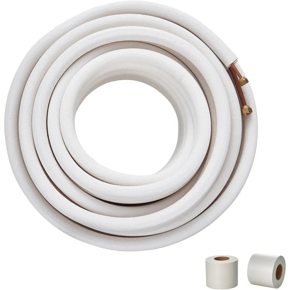 50T Mini Split Line Set, 1/4" & 3/8" O.D Copper Pipes Tuand Triple-Layer Insulation, or Mini Split Air Conditioning Rerigerant o
50T Mini Split Line Set, 1/4" & 3/8" O.D Copper Pipes Tuand Triple-Layer Insulation, or Mini Split Air Conditioning Rerigerant o