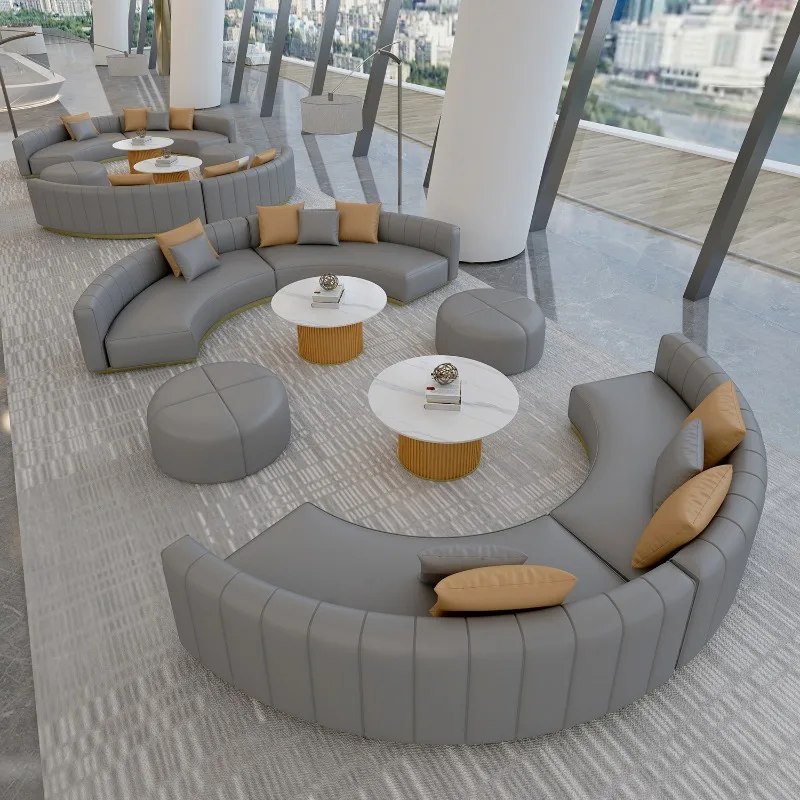 Guest hotel sofa bar VIP room sofa curved coffee table combination dining room table and chair combination
Guest hotel sofa bar VIP room sofa curved coffee table combination dining room table and chair combination