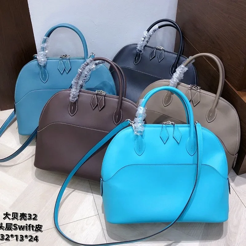 High Quality Leather Shell Bag First Layer Cowhide Large Bowling Handbag Fashionable One-shoulder Messenger Versatile Woman
High Quality Leather Shell Bag First Layer Cowhide Large Bowling Handbag Fashionable One-shoulder Messenger Versatile Woman