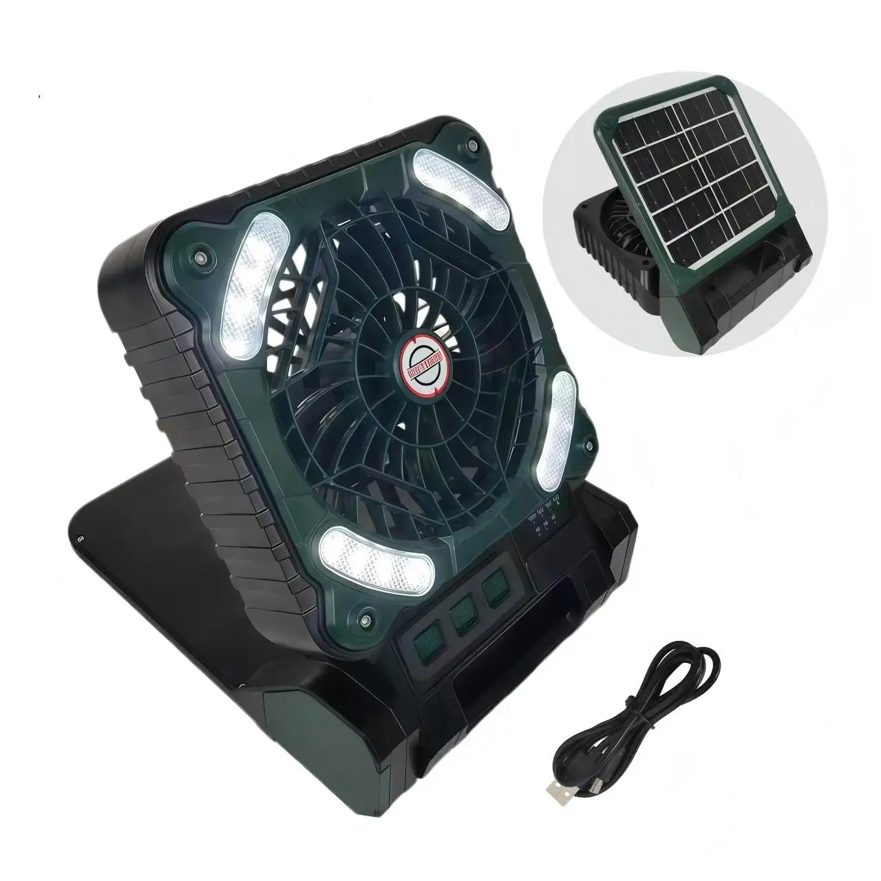 New portable solar fan with LED light, USB rechargeable, suitable for camping, folding outdoor fan and desktop fan.
New portable solar fan with LED light, USB rechargeable, suitable for camping, folding outdoor fan and desktop fan.
