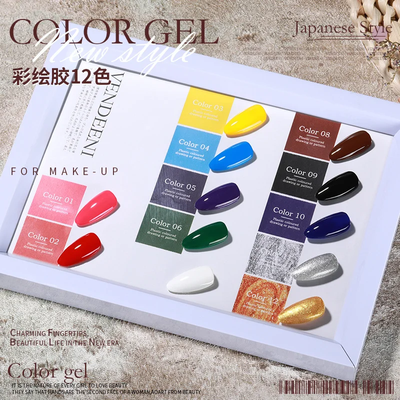 Лидер продаж Vendeeni, 12 цветов, неоновый гель-лак, OEM/ODM, однотактный цвет, креативная флуоресцентная живопись, гель-лак для дизайна ногтей
Лидер продаж Vendeeni, 12 цветов, неоновый гель-лак, OEM/ODM, однотактный цвет, креативная флуоресцентная живопись, гель-лак для дизайна ногтей