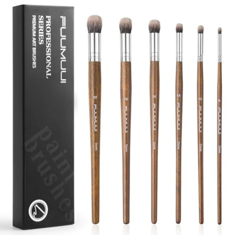 Professional Paint Brush Set, 6Pcs Natural Badger Hair with Shape Blending Mop Oil Paint Brushes for Acrylic Painting Oil and G
Professional Paint Brush Set, 6Pcs Natural Badger Hair with Shape Blending Mop Oil Paint Brushes for Acrylic Painting Oil and G
