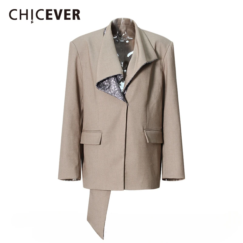CHICEVER Vintage Patchwork Sequins Blazer for Women Lapel Long Sleeve Spliced Pockets Loose Spring Coat Female Clothes Fashion
CHICEVER Vintage Patchwork Sequins Blazer for Women Lapel Long Sleeve Spliced Pockets Loose Spring Coat Female Clothes Fashion