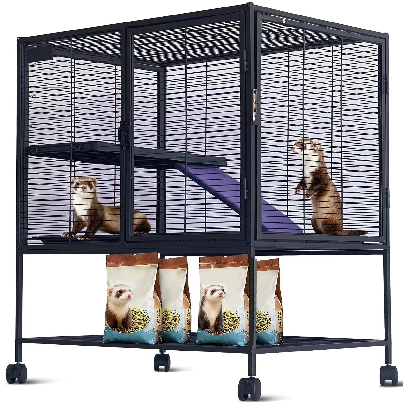 Metal Small Animal Cage,Ferret Cage-Large Hamster Cage with Ramp, Extra Storage Stand,Removable Tray for Chinchilla, Rabbit
Metal Small Animal Cage,Ferret Cage-Large Hamster Cage with Ramp, Extra Storage Stand,Removable Tray for Chinchilla, Rabbit