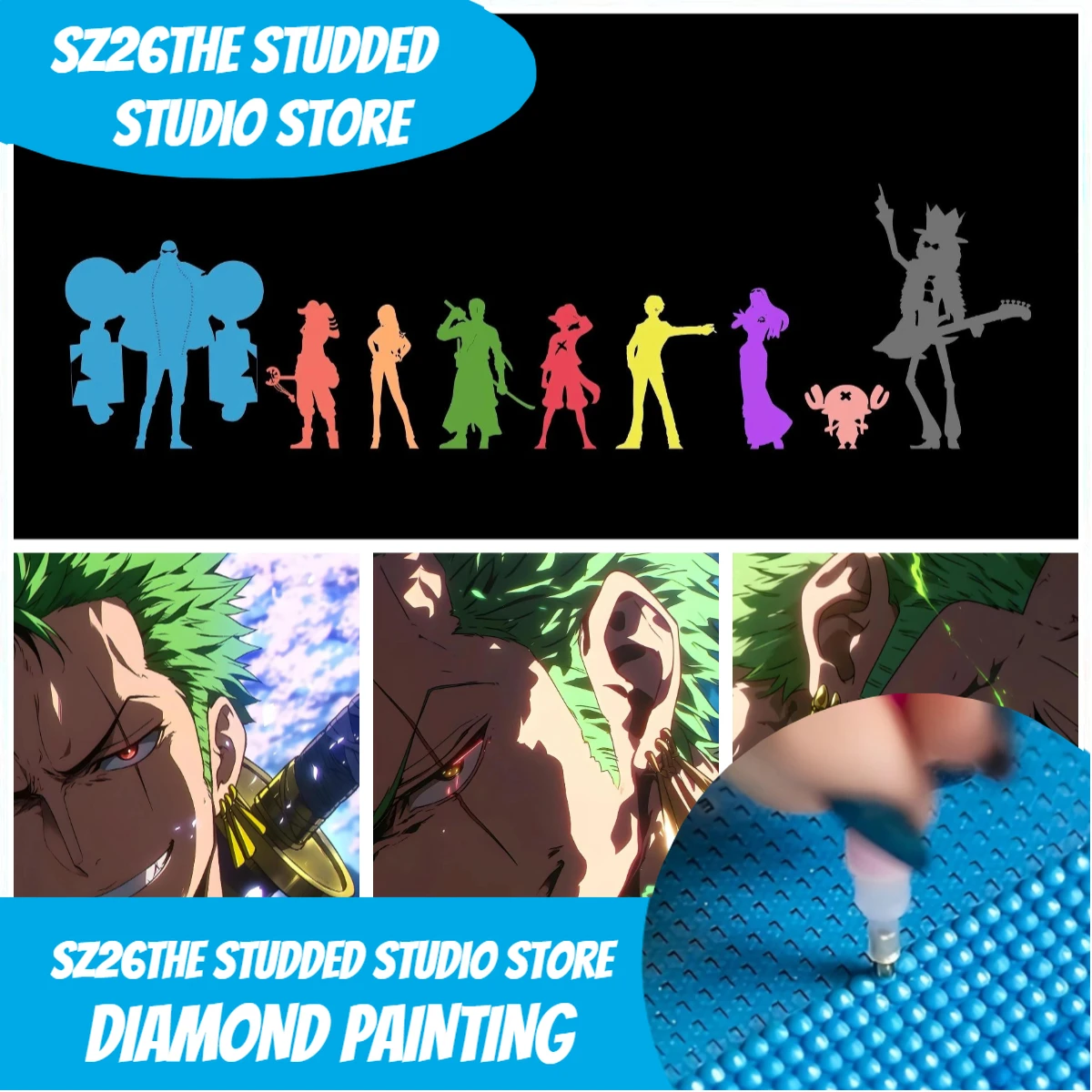 Sz26The Studded Anime One Piece Straw Hat Crew Silhouette 5D Diamond Painting Full Drill DIY Rhinestone Embroidery Mosaic
Sz26The Studded Anime One Piece Straw Hat Crew Silhouette 5D Diamond Painting Full Drill DIY Rhinestone Embroidery Mosaic