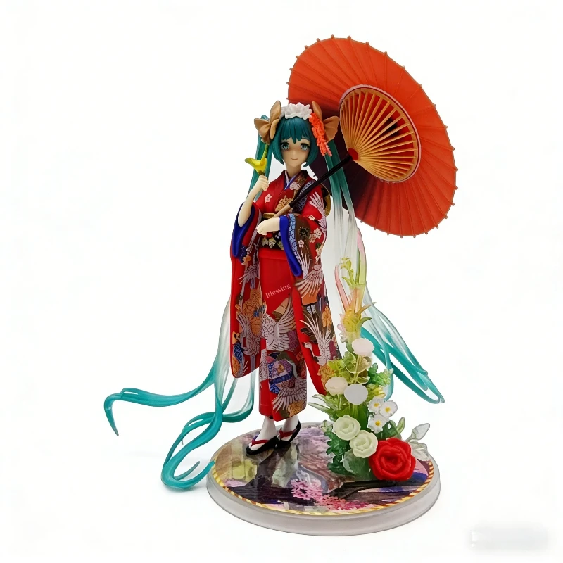 23cm Miku Figure in Kimono with Umbrella - Beautiful Girl Model Statue for Desktop Decoration Boy's Collectible Toy Gift
23cm Miku Figure in Kimono with Umbrella - Beautiful Girl Model Statue for Desktop Decoration Boy's Collectible Toy Gift