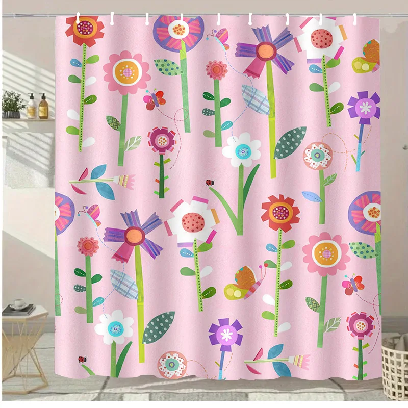 Colorful large flowers washable Dirt-Resistant Shower Curtain Shower Head waterproof Polyester Bath Curtain For Home Decor
Colorful large flowers washable Dirt-Resistant Shower Curtain Shower Head waterproof Polyester Bath Curtain For Home Decor