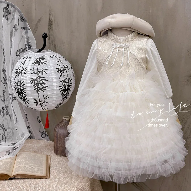 Girls Dress Set 2025 Spring Autumn New Chinese Style Mesh Patchwork Dress White Base Shirt Two Piece Set
Girls Dress Set 2025 Spring Autumn New Chinese Style Mesh Patchwork Dress White Base Shirt Two Piece Set