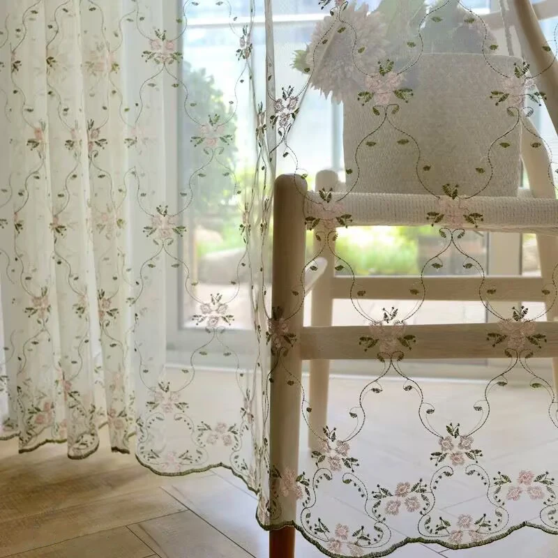 1PC Pastoral Small Fresh Pink Embroidery Floral Sheer Curtain for Living Room Mesh Voile Window Drape Home Decoration
1PC Pastoral Small Fresh Pink Embroidery Floral Sheer Curtain for Living Room Mesh Voile Window Drape Home Decoration