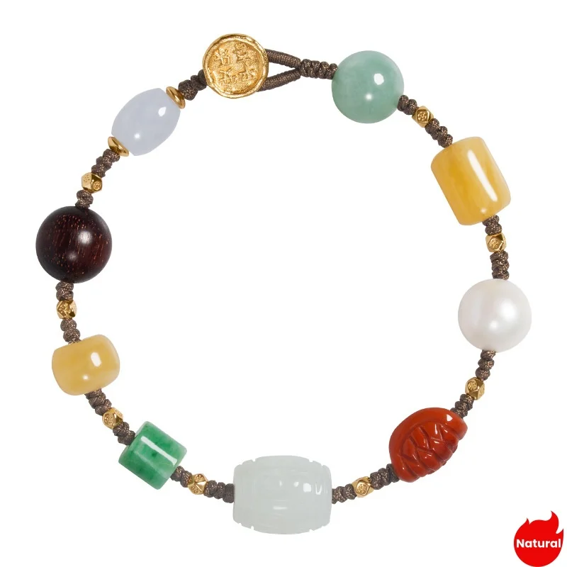 Natural Mellite Hetian Jade Pearl Beads Strand Bracelets S925 Silver Plated Gold Woven Wax Rope Hand String Jewelry Wholesale
Natural Mellite Hetian Jade Pearl Beads Strand Bracelets S925 Silver Plated Gold Woven Wax Rope Hand String Jewelry Wholesale