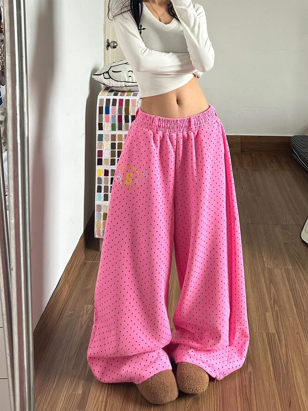 Dopne Sle Polka Dot Print Pink Casual Pants Women's Loose Wide Leg Pants Spring New Arrival Dra Comfortable Leisure ...
Dopne Sle Polka Dot Print Pink Casual Pants Women's Loose Wide Leg Pants Spring New Arrival Dra Comfortable Leisure ...