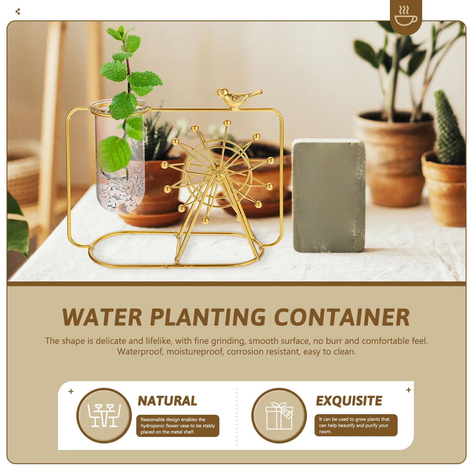 Ferris Wheel Water Planting Container Glass and Iron Hydroponic Vase for Home Decor Desktop Office Scindapsus Vase Adornment
Ferris Wheel Water Planting Container Glass and Iron Hydroponic Vase for Home Decor Desktop Office Scindapsus Vase Adornment