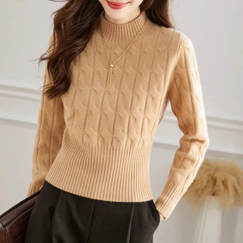 Women's Clothing Autumn Winter Pullover Long SleeveSolid Color Sweater Knitted Round Neck Screw Thread All-match Thick Tops
Women's Clothing Autumn Winter Pullover Long SleeveSolid Color Sweater Knitted Round Neck Screw Thread All-match Thick Tops