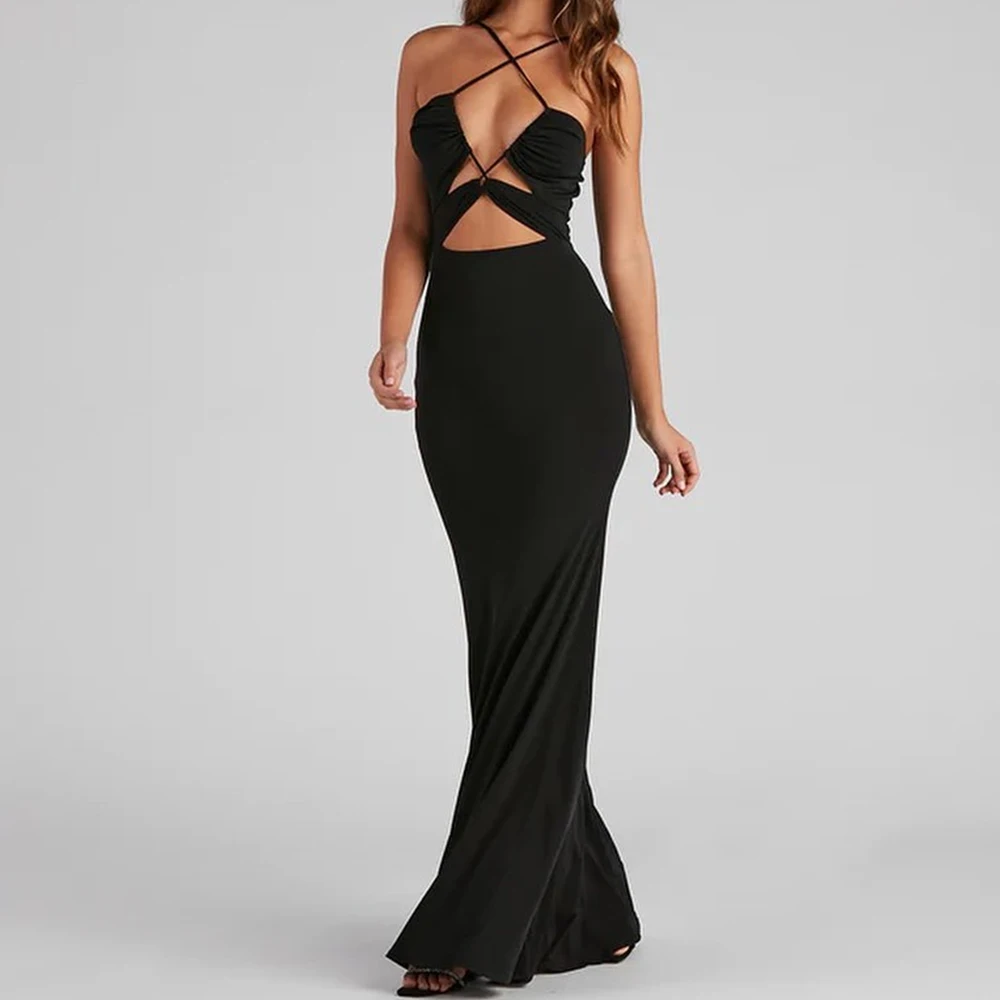 Customized Temperament Jersey Evening Dresses Formal Straight Floor Length V-Neck Sleeveless Custom Made Special Occasion Gowns
Customized Temperament Jersey Evening Dresses Formal Straight Floor Length V-Neck Sleeveless Custom Made Special Occasion Gowns