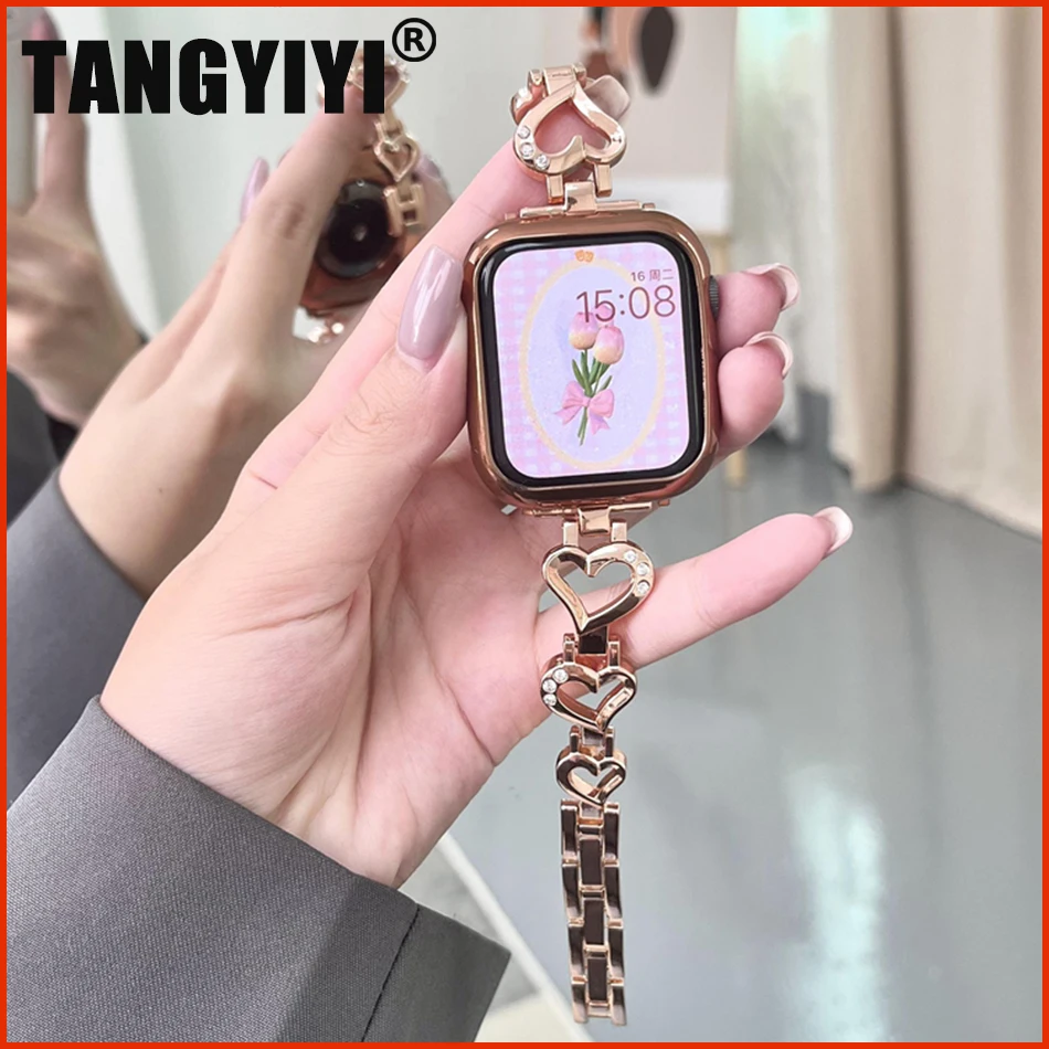 Luxury Hollow Heart Strap For Apple Watch Ultra 49mm iWatch Series 6 7 8 SE 4 5 38/40/41mm 42/44/45mm Metal Steel Band Bracelet
Luxury Hollow Heart Strap For Apple Watch Ultra 49mm iWatch Series 6 7 8 SE 4 5 38/40/41mm 42/44/45mm Metal Steel Band Bracelet