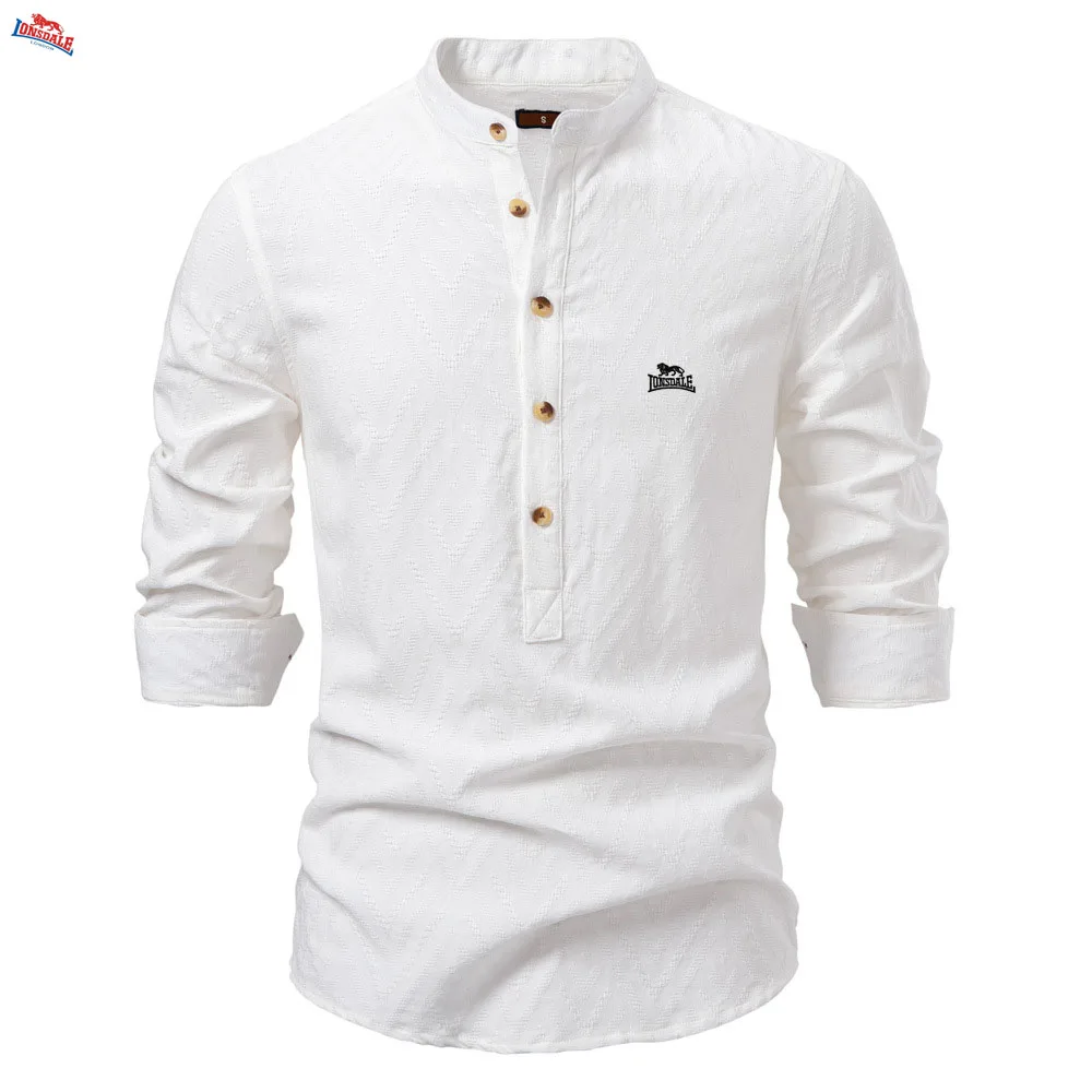 New European size stand up collar shirt embroidered men's casual long sleeved shirt for spring and summer 2025
New European size stand up collar shirt embroidered men's casual long sleeved shirt for spring and summer 2025