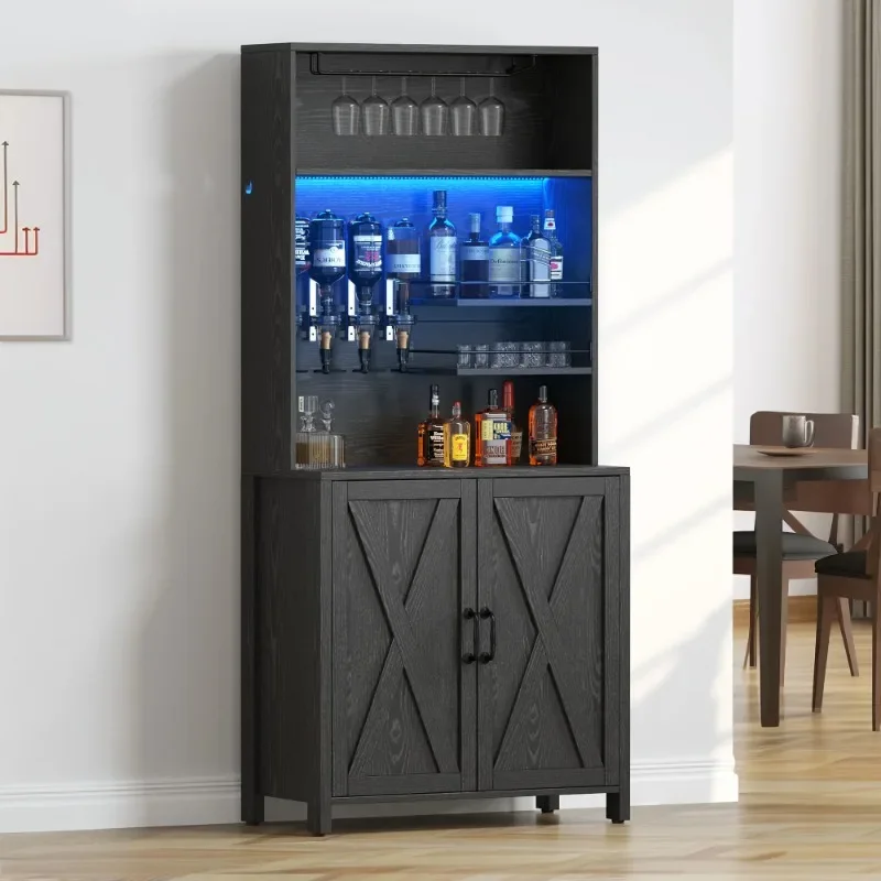 70.87" Bar Cabinet with Beverage Dispenser, Bar Cabinet with LED Light & Glass Holder,
70.87" Bar Cabinet with Beverage Dispenser, Bar Cabinet with LED Light & Glass Holder,