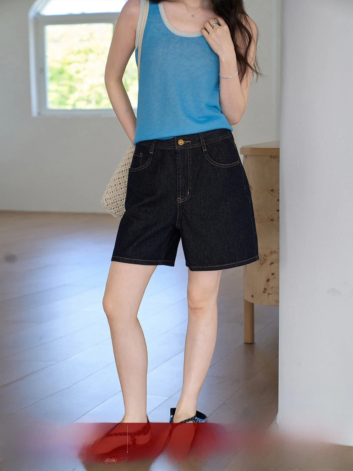 Deep Blue Vintage Wash Wide Leg Denim Shorts Women's High Waist Loose Slimming Summer New Style Commute Wind Pocket Detail
Deep Blue Vintage Wash Wide Leg Denim Shorts Women's High Waist Loose Slimming Summer New Style Commute Wind Pocket Detail