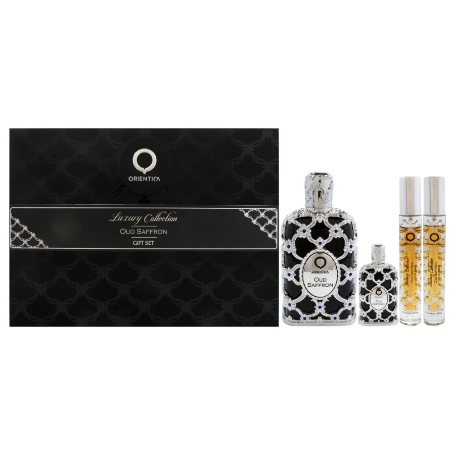 Oud Saffron by Orientica for Men 4 Pc Gift Set 2.7oz EDP Spray 2 x 10ml EDP Spray 7.5ml EDP Splash
Oud Saffron by Orientica for Men 4 Pc Gift Set 2.7oz EDP Spray 2 x 10ml EDP Spray 7.5ml EDP Splash