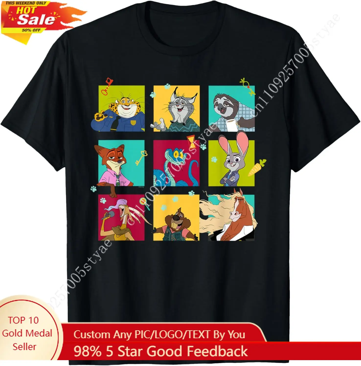 Disney Zootopia 2 Illustrated Characters Grid T-Shirt
Disney Zootopia 2 Illustrated Characters Grid T-Shirt