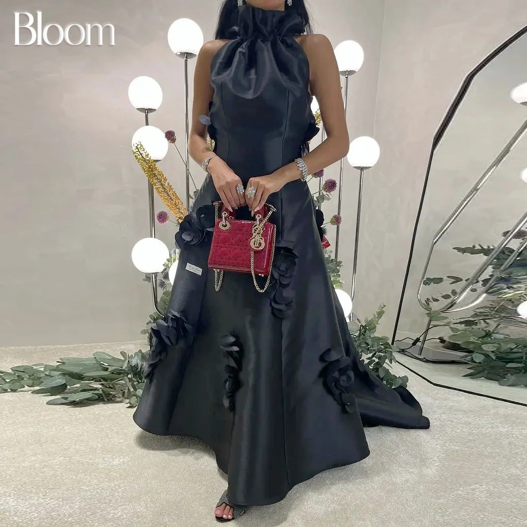 Bloom Sleeveless Black Satin Evening Dresses For Prom High Neck A-line Backless Formal Dress Elegant Wedding Party Dress 2024
Bloom Sleeveless Black Satin Evening Dresses For Prom High Neck A-line Backless Formal Dress Elegant Wedding Party Dress 2024