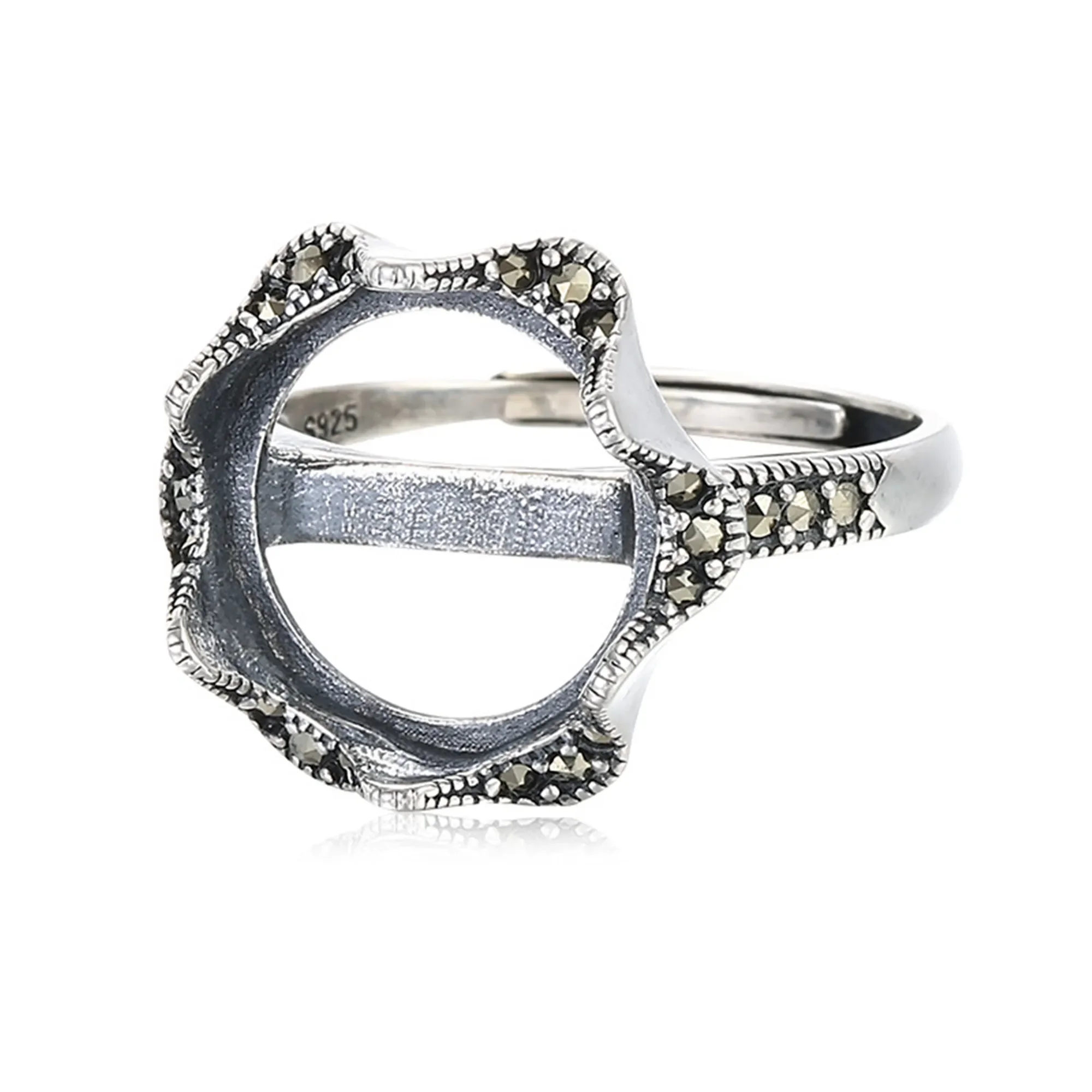 Ring Setting for 14x14mm Round Cabochons Adjustable Antique Style Ring Base 925 Silver Rhinestone Ring Blank
Ring Setting for 14x14mm Round Cabochons Adjustable Antique Style Ring Base 925 Silver Rhinestone Ring Blank