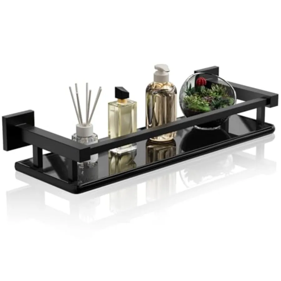 Bathroom Glass Shelf with Staless Steel Railg, Small Tempered Glass Floating Wall Shelf Over The Toilet
Bathroom Glass Shelf with Staless Steel Railg, Small Tempered Glass Floating Wall Shelf Over The Toilet