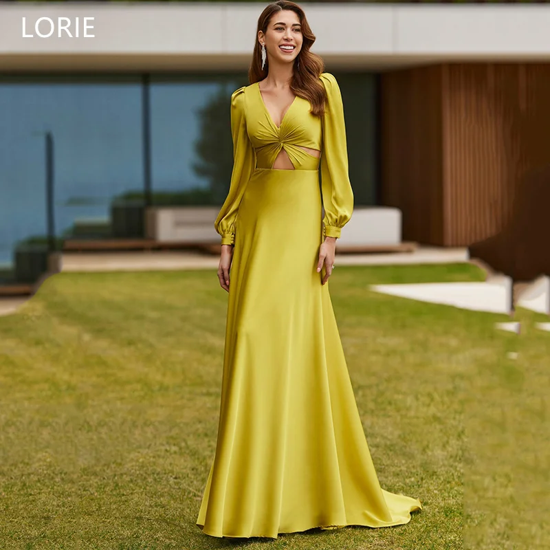LORIE Elegant V-Neck Satin Party Dresses Full Sleeves Criss-cross Pleats Evening Prom Dress Sexy Mermaid Prom Gown Customized
LORIE Elegant V-Neck Satin Party Dresses Full Sleeves Criss-cross Pleats Evening Prom Dress Sexy Mermaid Prom Gown Customized