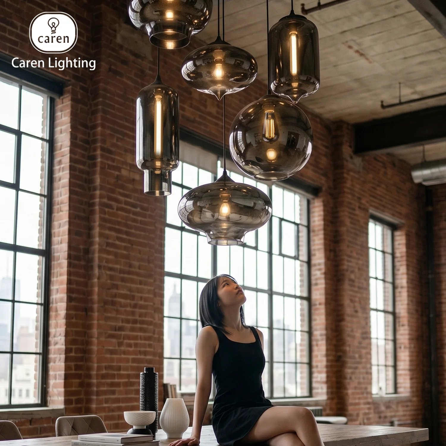 Modern Smoked Black Mirror Glass Pendant Light Luxury Electroplated Finish Industrial Mid-Century Style Hanging Lamp for Kitchen
Modern Smoked Black Mirror Glass Pendant Light Luxury Electroplated Finish Industrial Mid-Century Style Hanging Lamp for Kitchen