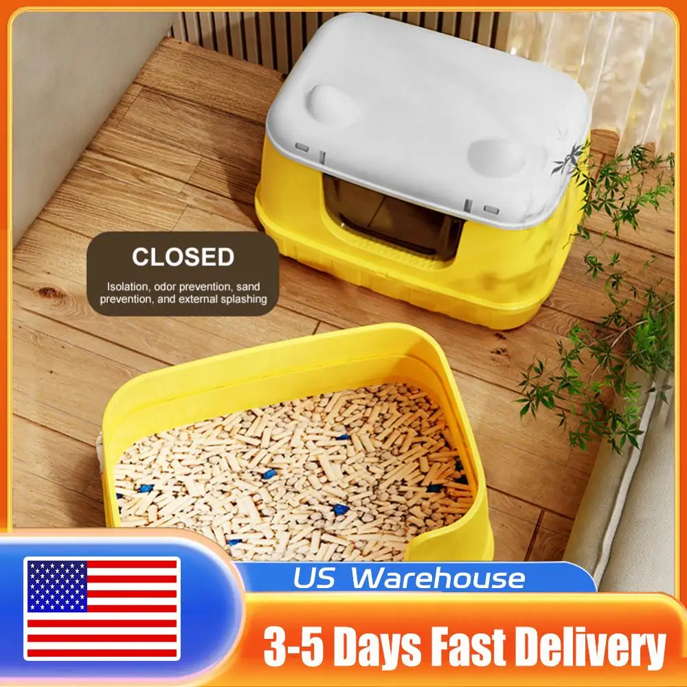 Cat Toilet with Handle Large Cat Litter Box Anti Splashing Cat Bedpans with Lid for Larger Cat Breeds Or Multiple Cat Households
Cat Toilet with Handle Large Cat Litter Box Anti Splashing Cat Bedpans with Lid for Larger Cat Breeds Or Multiple Cat Households