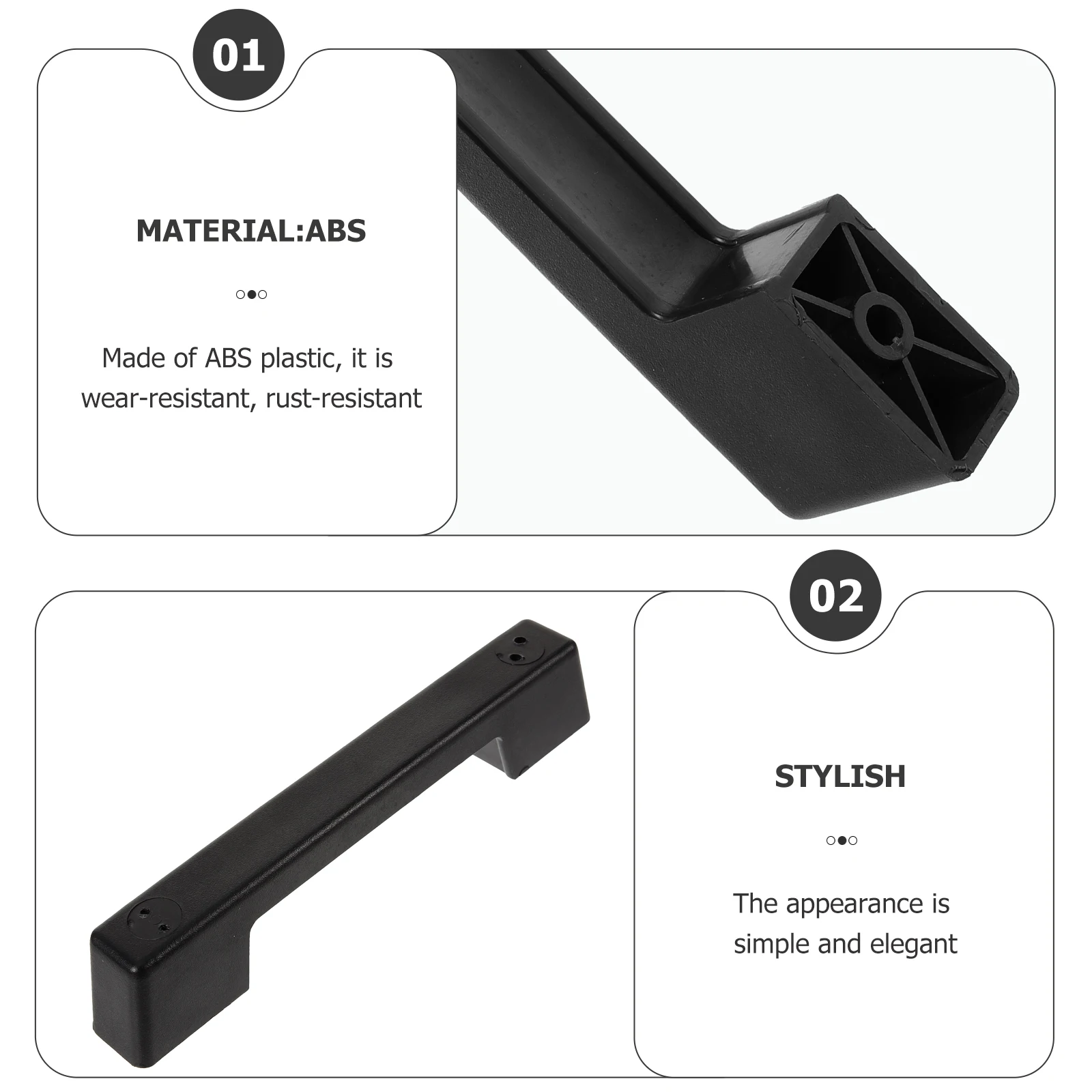 ABS Plastic Grab H Rust Resistant High Temperature Simple Stylish Design Easy Install Screw Holes Comfortable Grip
ABS Plastic Grab H Rust Resistant High Temperature Simple Stylish Design Easy Install Screw Holes Comfortable Grip
