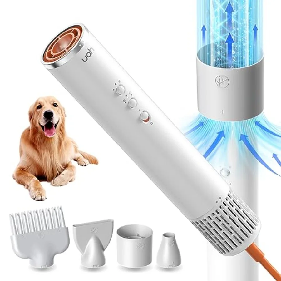 Dog Dryer 62M/S Wind Speed with NTC Smart Temperature Control and 170 Million Negative Lons Dog Blow Dryer for Household Travel
Dog Dryer 62M/S Wind Speed with NTC Smart Temperature Control and 170 Million Negative Lons Dog Blow Dryer for Household Travel