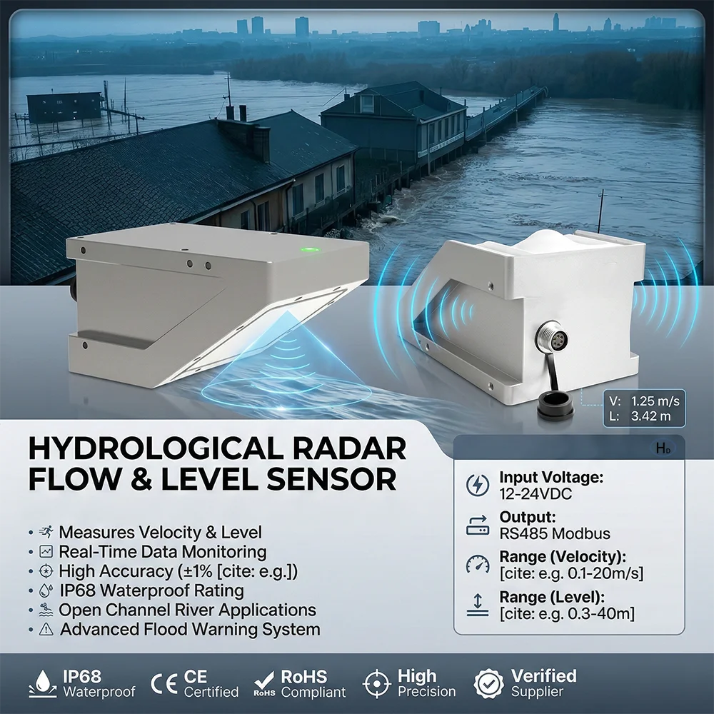Radar flow rate level sensor open channel river monitoring environment river flood monitoring sensor early warning system
Radar flow rate level sensor open channel river monitoring environment river flood monitoring sensor early warning system
