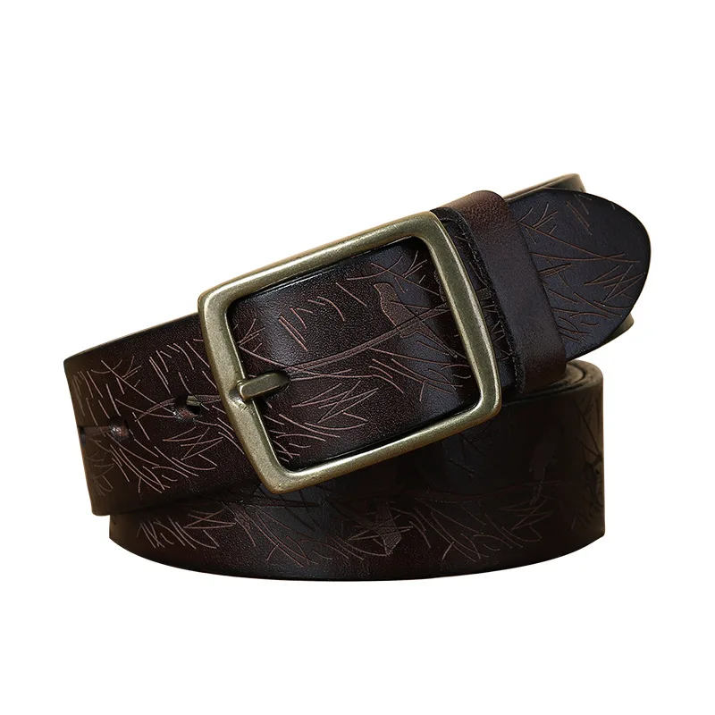 Men Hand Carved Pattern Leather Belt, Top Grain Cowhide Waist Belt, Pure Copper Pin Buckle Casual Daily Belt
Men Hand Carved Pattern Leather Belt, Top Grain Cowhide Waist Belt, Pure Copper Pin Buckle Casual Daily Belt