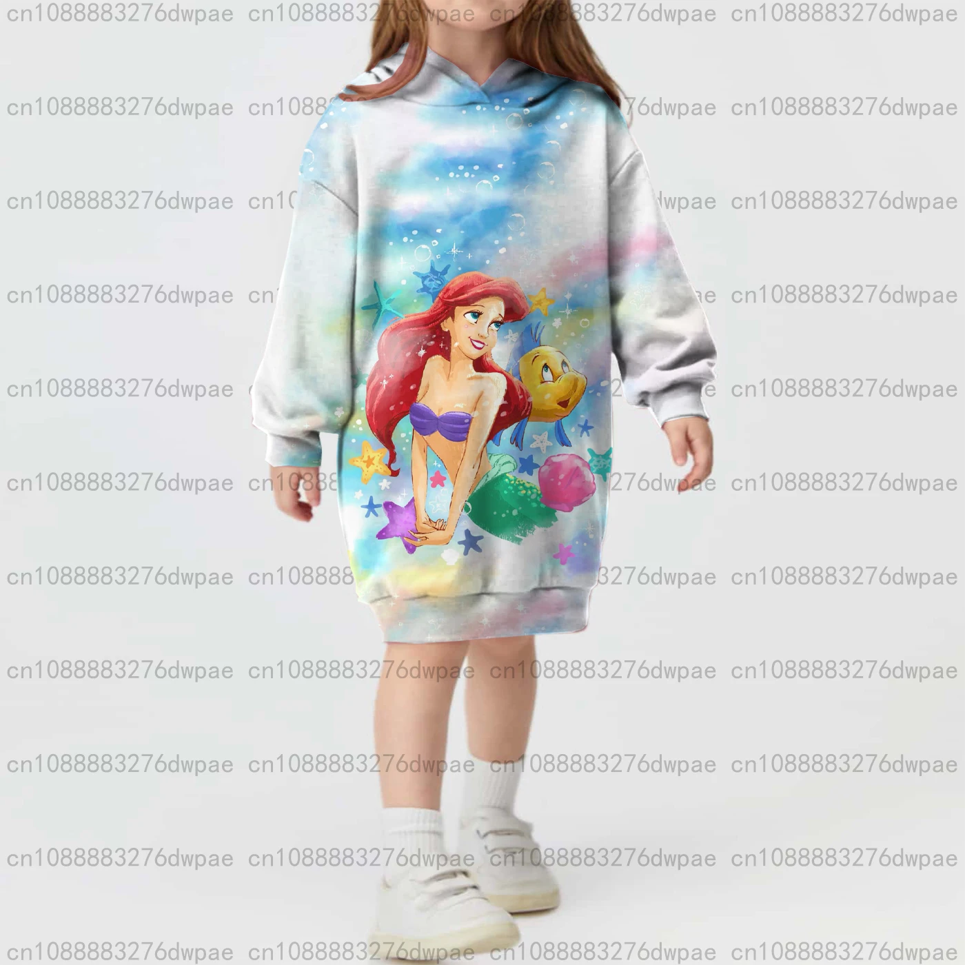 Cartoon Disney Mermaid Ariel Princess Exquisite Print Girls Sweater Dress Winter All-match College Style Children's Clothing 
Cartoon Disney Mermaid Ariel Princess Exquisite Print Girls Sweater Dress Winter All-match College Style Children's Clothing