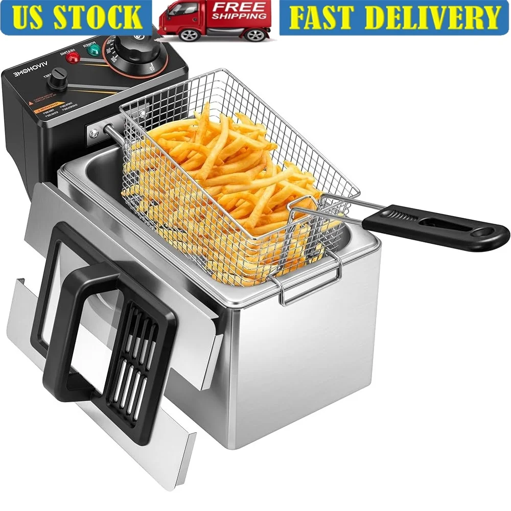 Electric Deep Fryer 3L Oil Capacity Stainless Steel with Temperature Control Nonstick Basket Safety Features Powerful 1000W
Electric Deep Fryer 3L Oil Capacity Stainless Steel with Temperature Control Nonstick Basket Safety Features Powerful 1000W