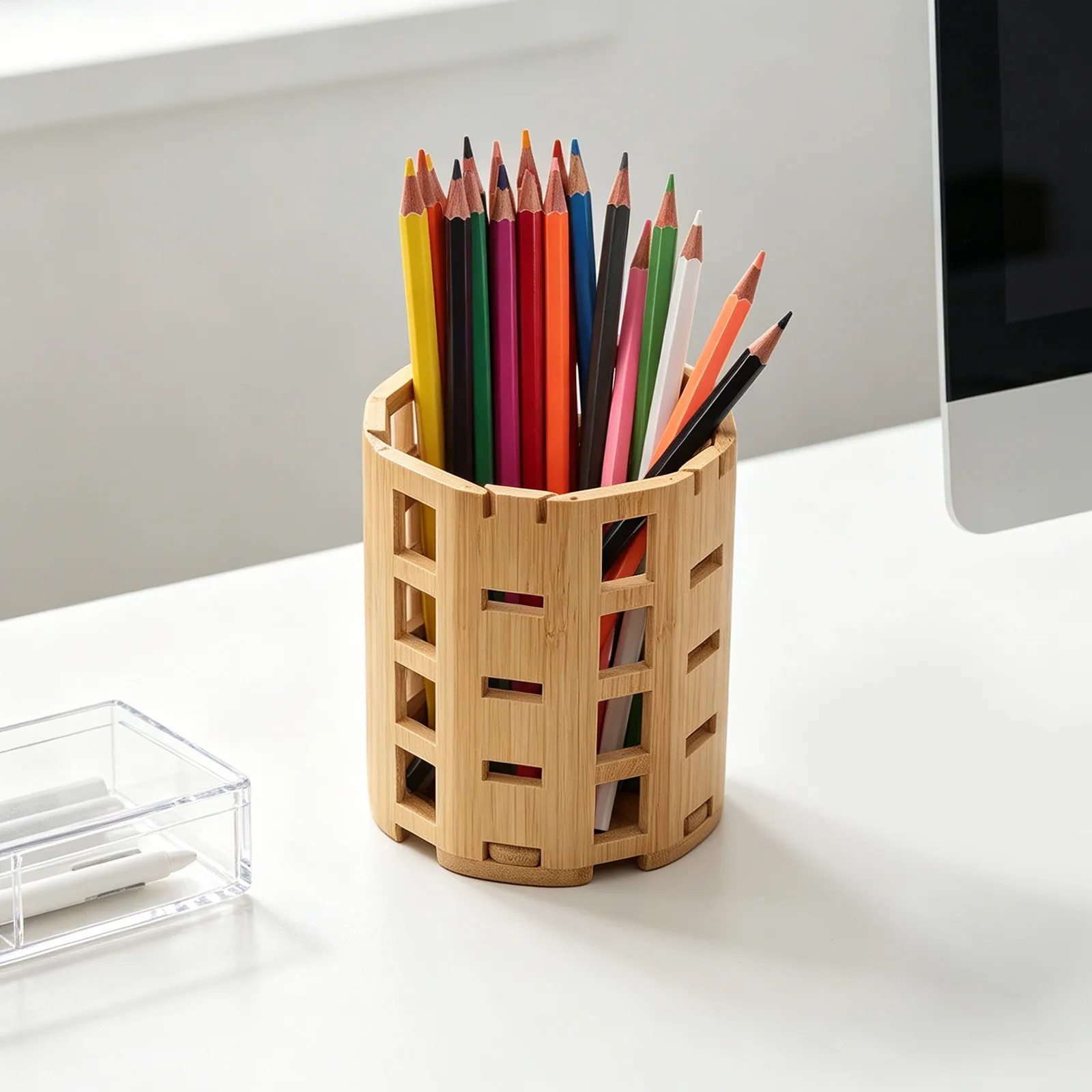 2Pcs Bamboo Pen Holder Creative Hollow Design Desk Organizer Cylindrical Pencil Cup Minimalist Rustic Pen Storage Office Home
2Pcs Bamboo Pen Holder Creative Hollow Design Desk Organizer Cylindrical Pencil Cup Minimalist Rustic Pen Storage Office Home