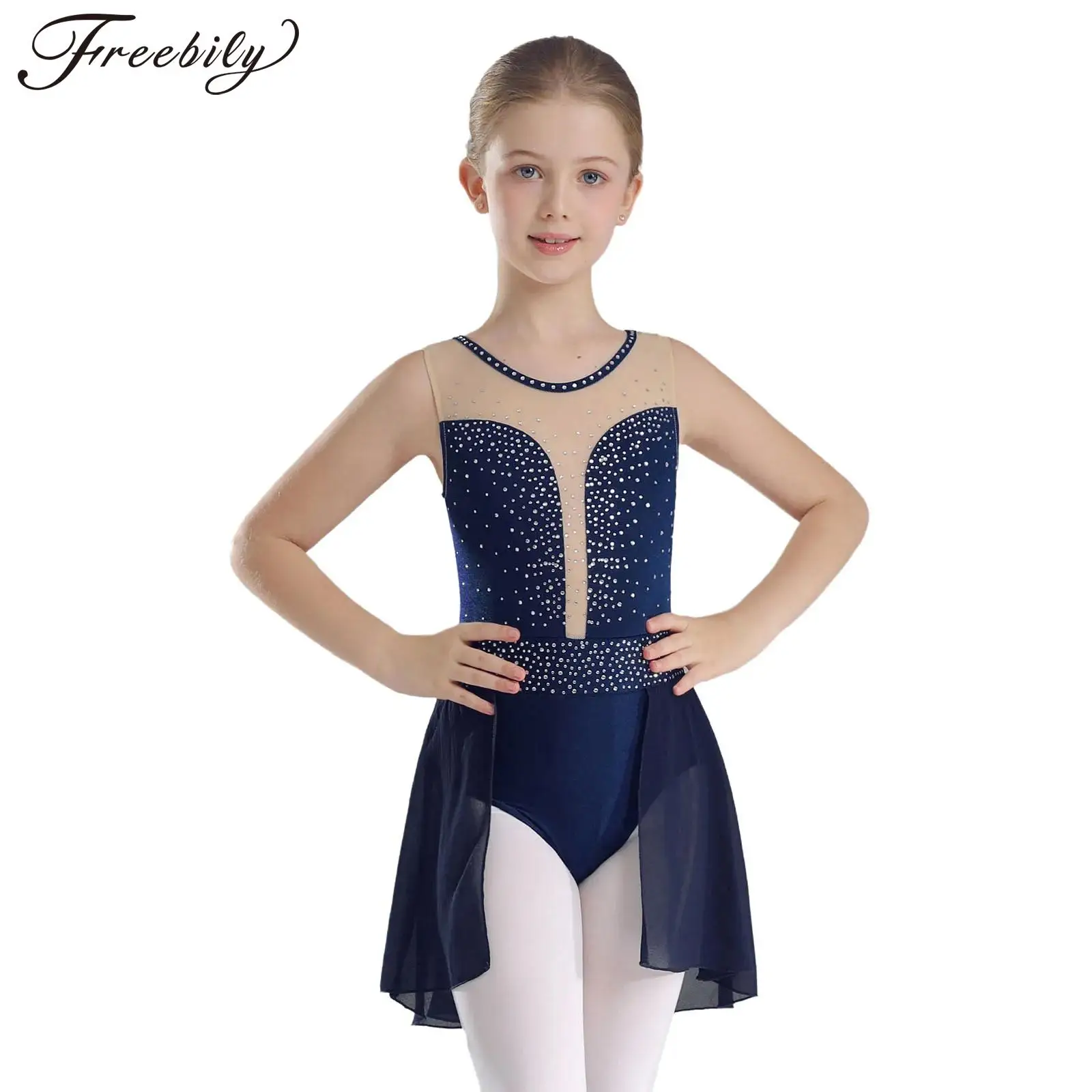 Children Girl Ballet Lyrical Dance Dress Figure Skating Leotard Sleeveless Rhinestone Mesh Ballet Gymnastics Acrobatics Bodysuit
Children Girl Ballet Lyrical Dance Dress Figure Skating Leotard Sleeveless Rhinestone Mesh Ballet Gymnastics Acrobatics Bodysuit