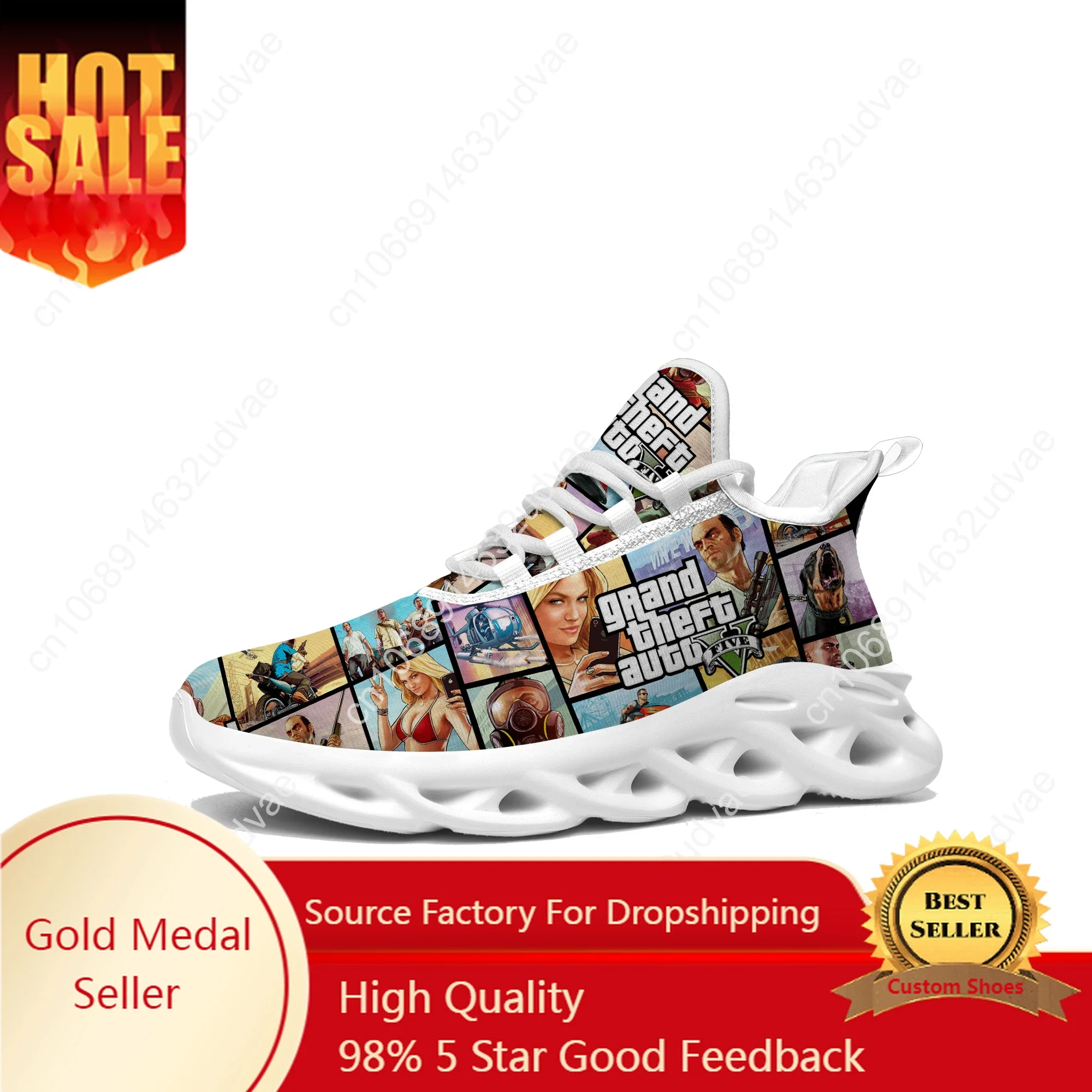 Grand Theft Auto GTA V 5 Flats Sneakers Cartoon Game Mens Womens Sports Running Shoes Sneaker High Quality Customized Made Shoe
Grand Theft Auto GTA V 5 Flats Sneakers Cartoon Game Mens Womens Sports Running Shoes Sneaker High Quality Customized Made Shoe