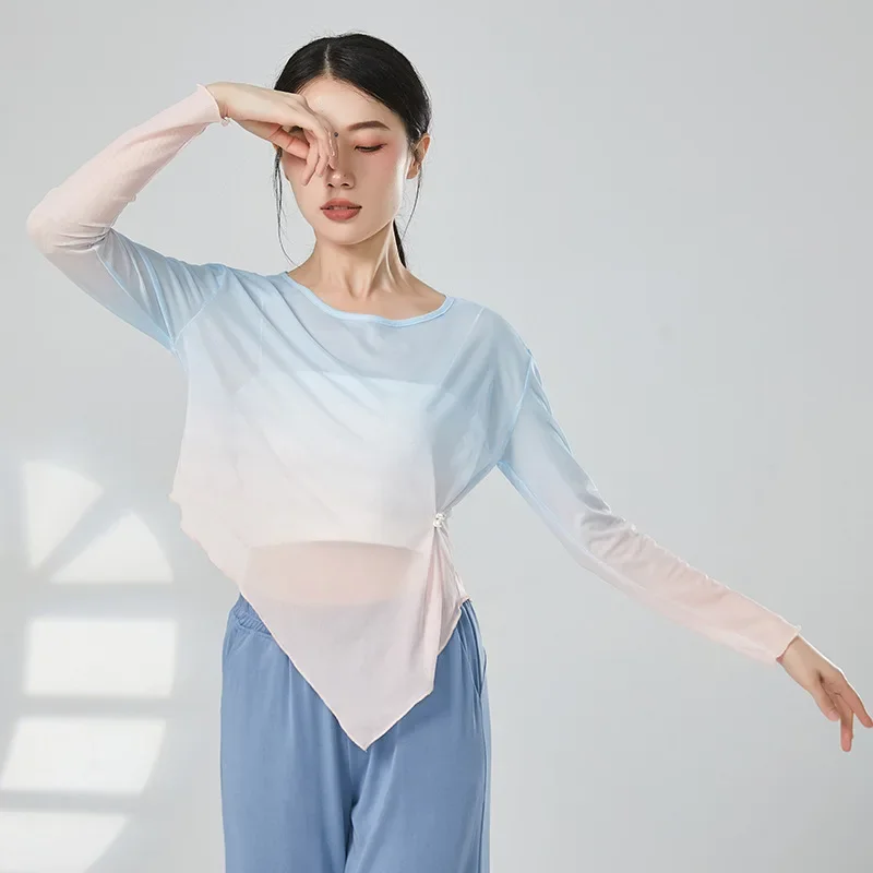 Classical dance clothes elegant body rhyme gradual change gauze clothes Chinese dance adult modern dance practice clothes top
Classical dance clothes elegant body rhyme gradual change gauze clothes Chinese dance adult modern dance practice clothes top