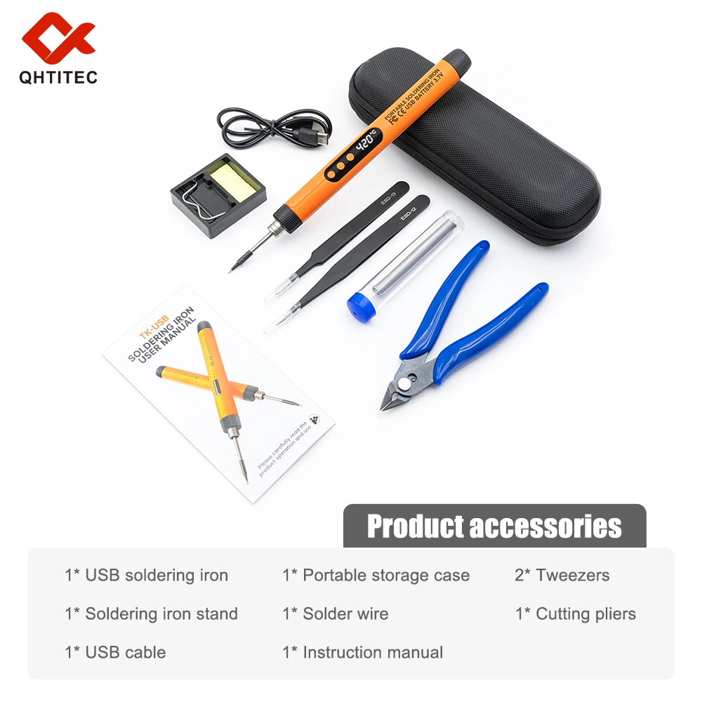 USB Wireless Electric Soldering Iron Kit 1000mAh Battery DIY Type-C LED Digital Portable Rechargeable Adjustable Temperature
USB Wireless Electric Soldering Iron Kit 1000mAh Battery DIY Type-C LED Digital Portable Rechargeable Adjustable Temperature