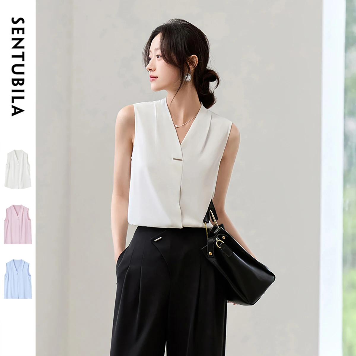 SENTUBILA Sleeveless Chiffon Women Blouse 2025 Summer New Straight V Neck Business Work Wear Shirts Woman Clothes Q52VA0079
SENTUBILA Sleeveless Chiffon Women Blouse 2025 Summer New Straight V Neck Business Work Wear Shirts Woman Clothes Q52VA0079