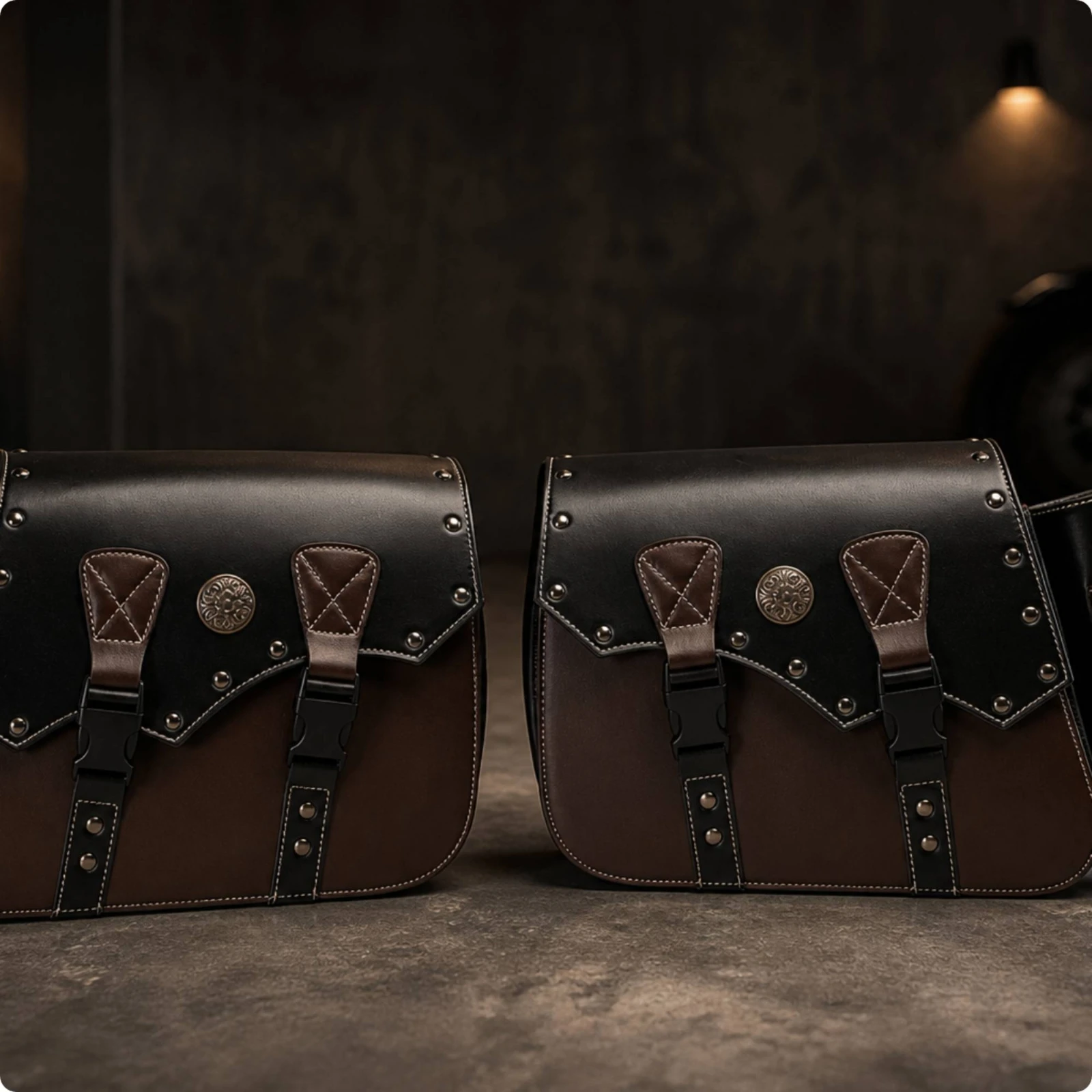 Motorcycle Saddlebags with Flap Retro Motorcycle Saddlebags with Buckles Saddle Bags with Buckles Riveted Quick-Disassembly
Motorcycle Saddlebags with Flap Retro Motorcycle Saddlebags with Buckles Saddle Bags with Buckles Riveted Quick-Disassembly