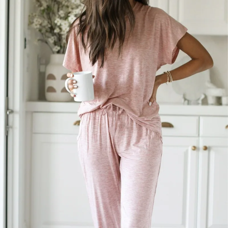 Yoga Home Set Breathable Quick Drying Round Neck Short Sleeve Loose Soft Comfortable Set 2025 Spring Women's Leisure Set
Yoga Home Set Breathable Quick Drying Round Neck Short Sleeve Loose Soft Comfortable Set 2025 Spring Women's Leisure Set