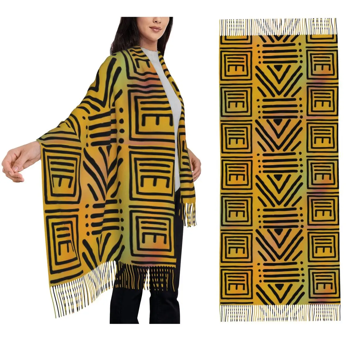 African Bogolan Colorful Rainbow Pattern Scarf Tassel Scarves for Women Soft Warm Shawls and Wraps Long Fall Winter Shawl Wrap
African Bogolan Colorful Rainbow Pattern Scarf Tassel Scarves for Women Soft Warm Shawls and Wraps Long Fall Winter Shawl Wrap