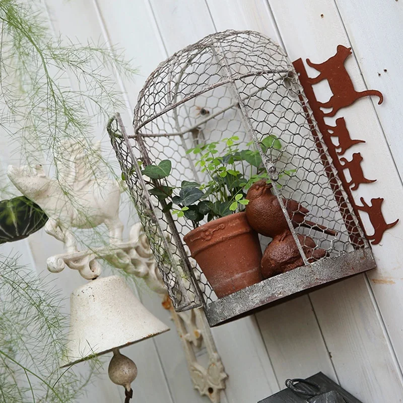 Decorative Bird Cage Wall Mount, Gray Metal Mesh, Vintage Style Hanging Display Case with Door, Indoor Garden Home Decor
Decorative Bird Cage Wall Mount, Gray Metal Mesh, Vintage Style Hanging Display Case with Door, Indoor Garden Home Decor