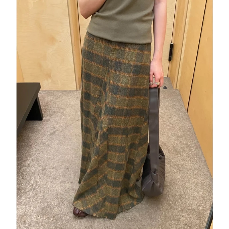 Artistic High Waist Midi Plaid Skirt Color Blo Trendy Ci Commute A-Line Skirt Ladies Faion Spring Season
Artistic High Waist Midi Plaid Skirt Color Blo Trendy Ci Commute A-Line Skirt Ladies Faion Spring Season