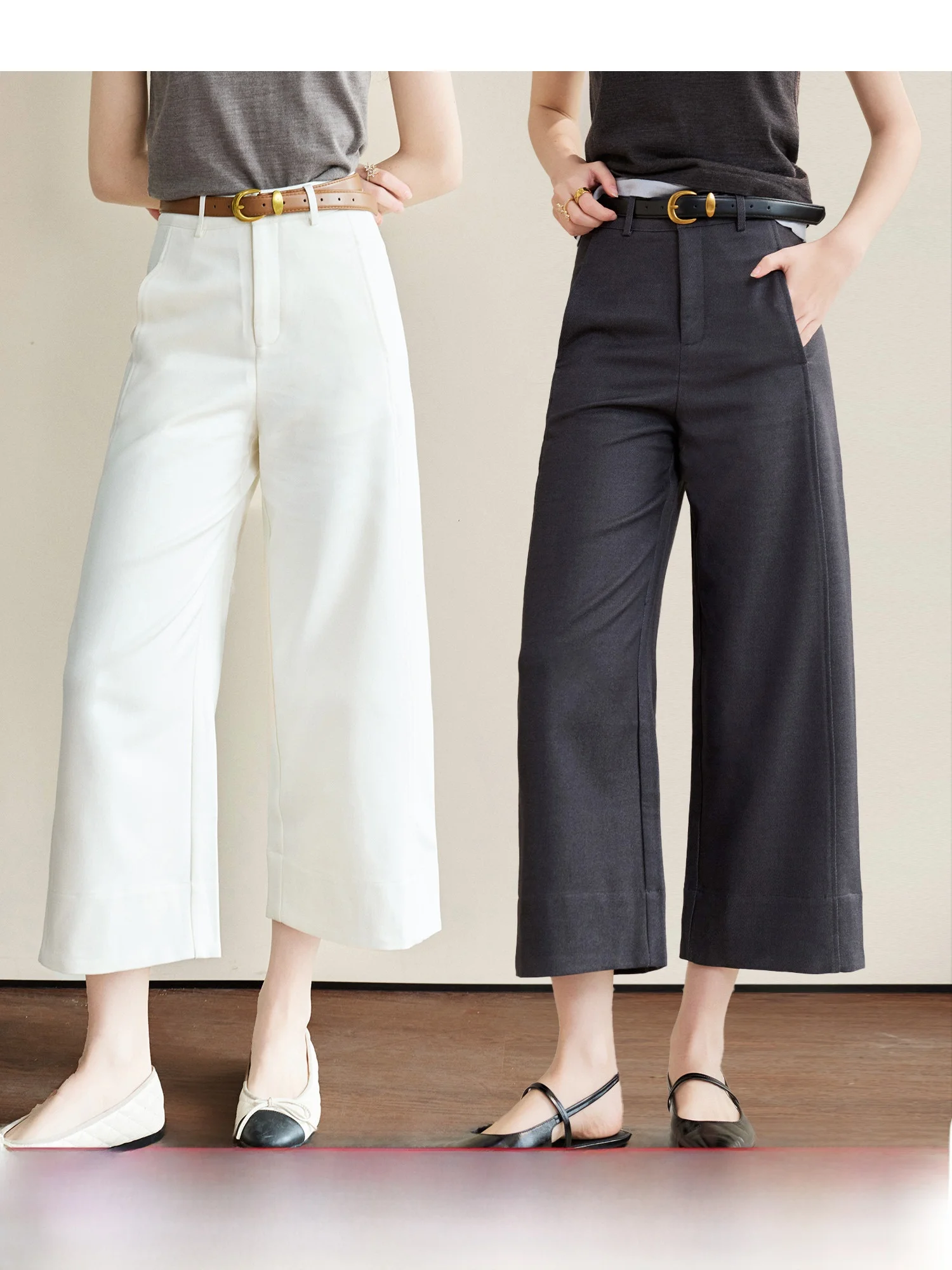 Classic Women's Casual Pants Long Legs Seven-Foot Woolen Yarn Wide Leg Spring Pants High Waist Button Polyester Fiber
Classic Women's Casual Pants Long Legs Seven-Foot Woolen Yarn Wide Leg Spring Pants High Waist Button Polyester Fiber